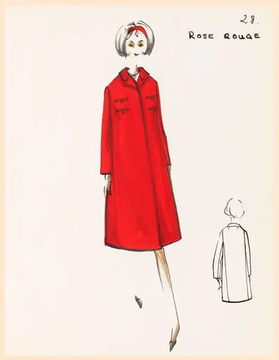 Rose rouge, by Carven, 1967