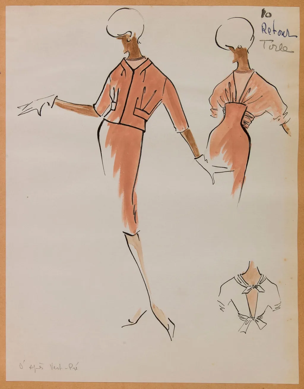 Tailleur pêche, by Carven, 1957