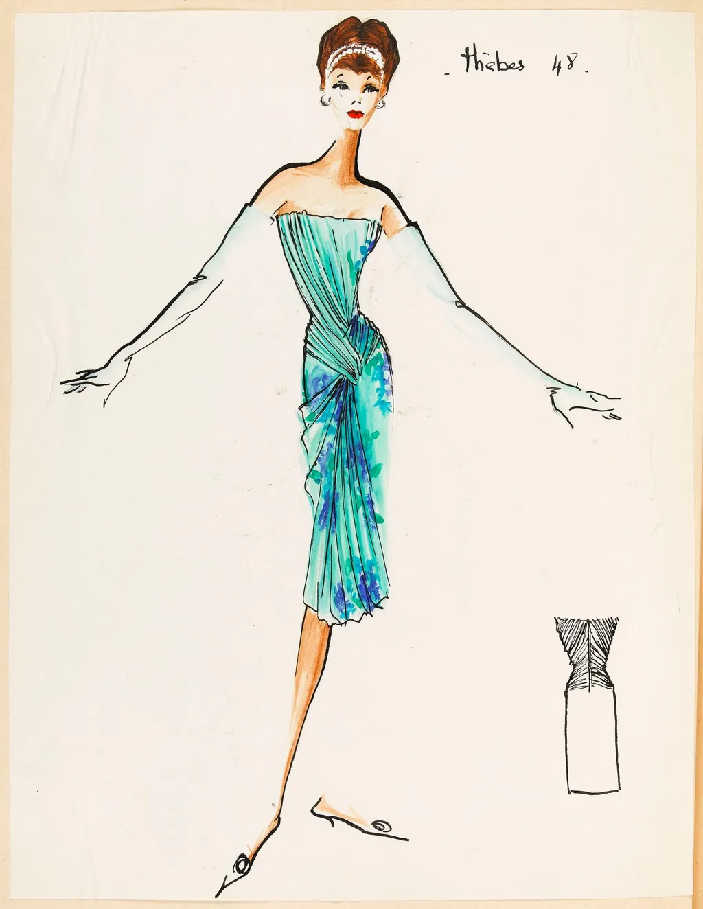 Thèbes, by Carven, 1959