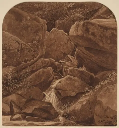 Rocks and Waterfall, by Casimir Clayton Griswold