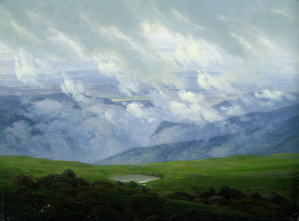 Drifting Clouds, by Caspar David Friedrich, oil, 1820