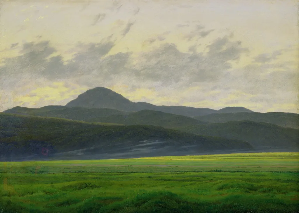 Mountain landscape in Bohemia, by Caspar David Friedrich, oil, 1830
