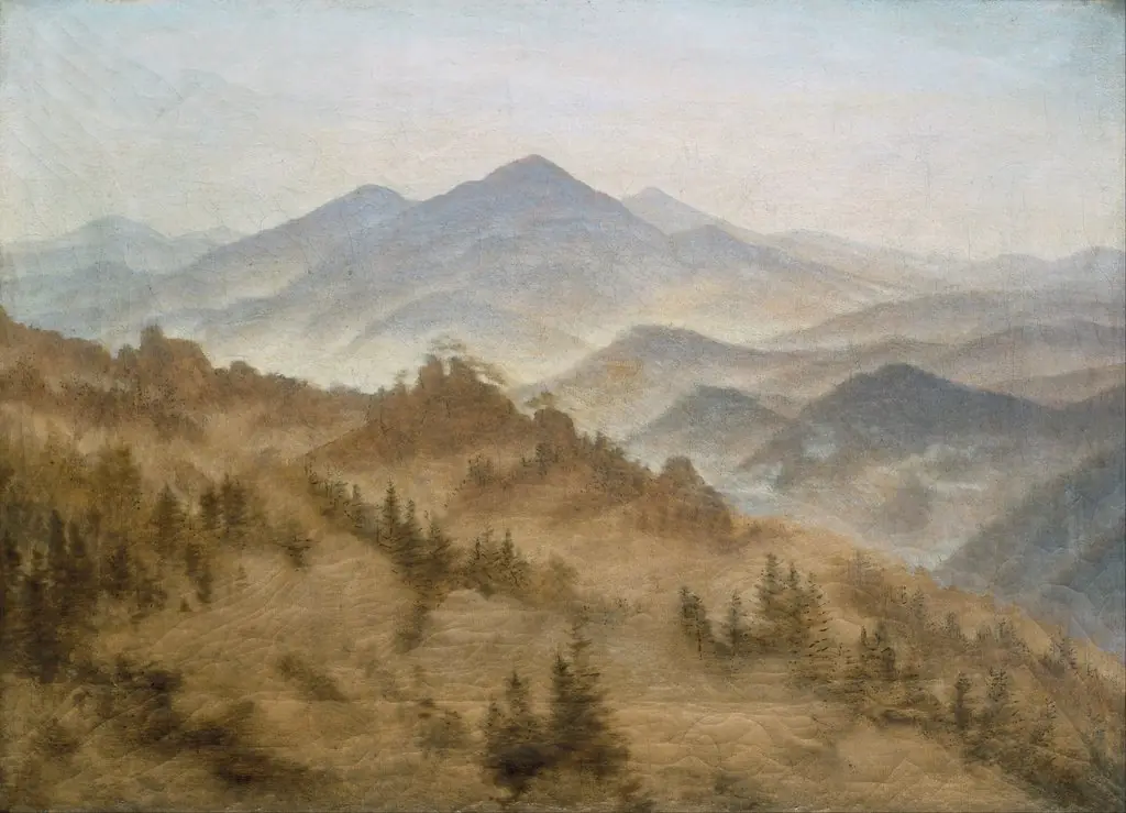 Mountains in the Rising Fog, by Caspar David Friedrich