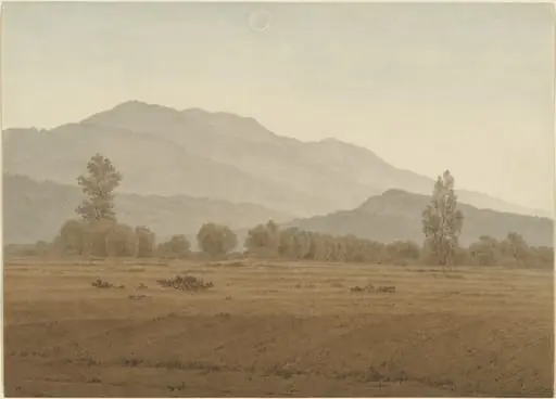 New Moon or Solar Eclipse above the Riesengebirge Mountains, by Caspar David Friedrich