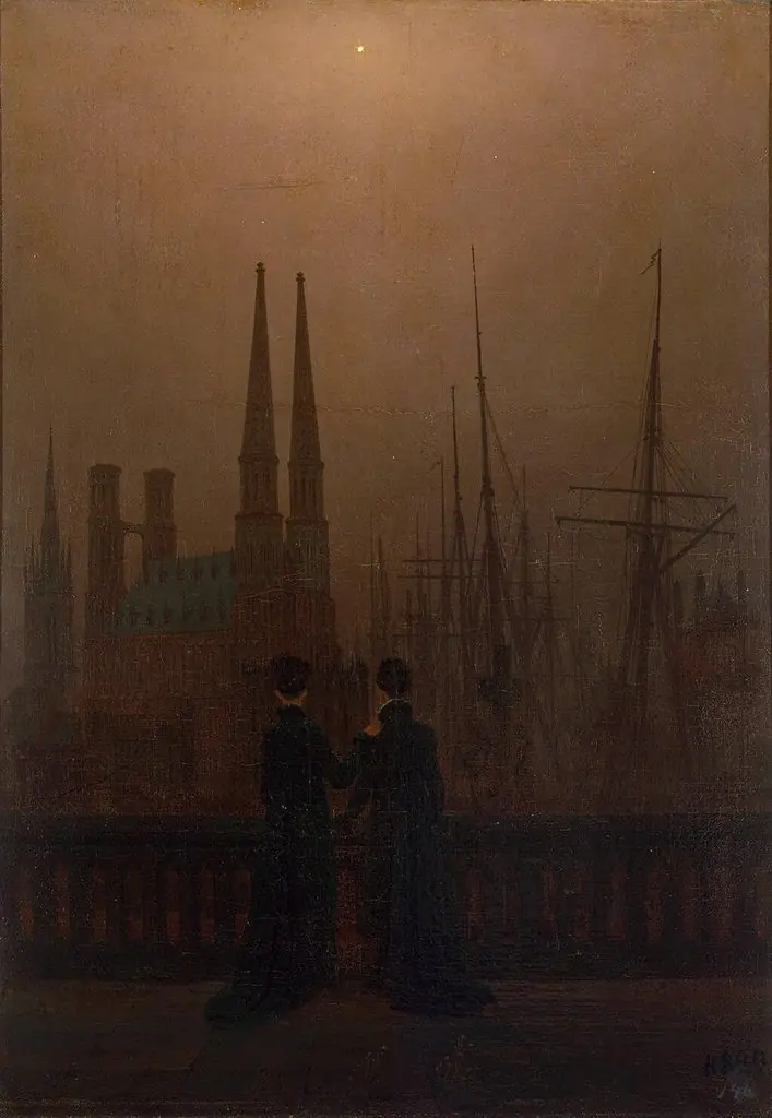 Night in a Harbour, by Caspar David Friedrich