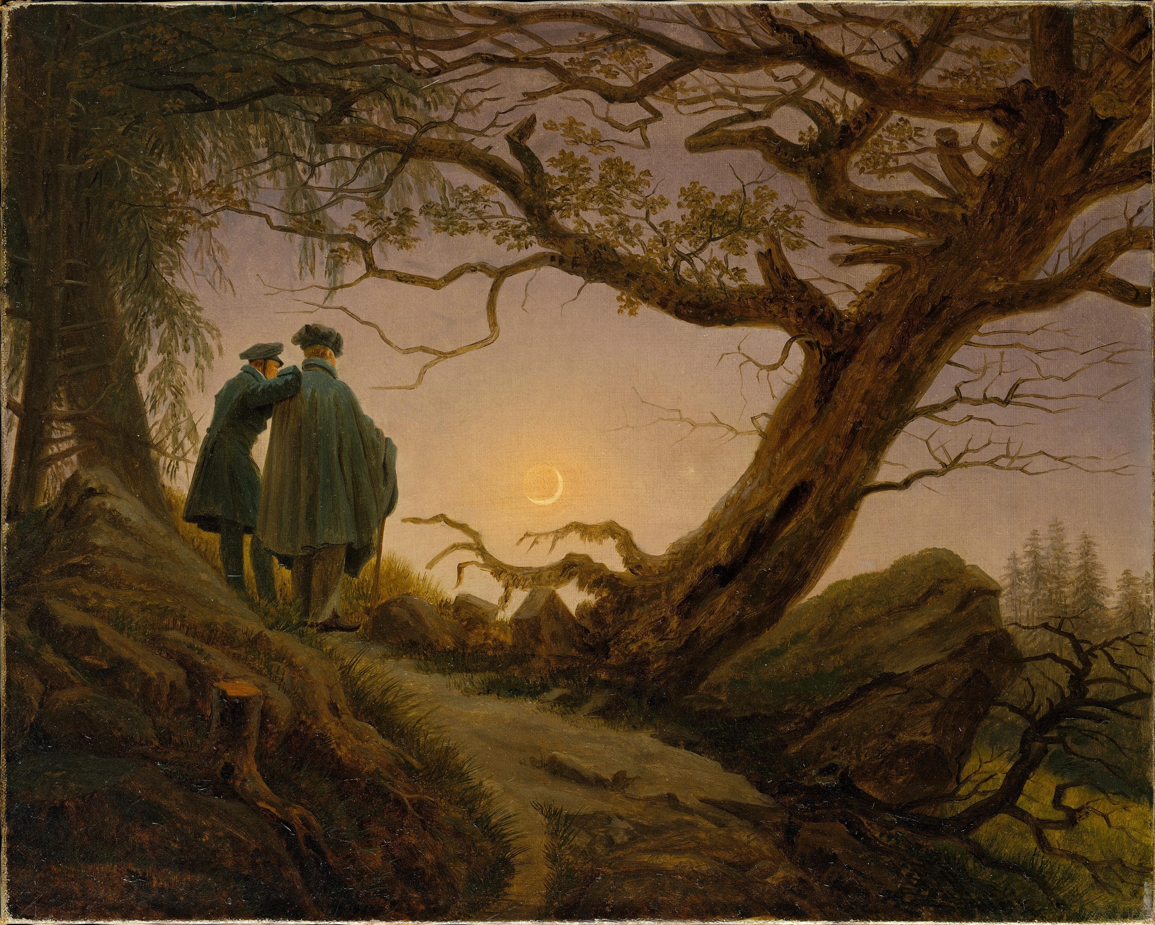 Two men contemplating the Moon — Caspar David Friedrich