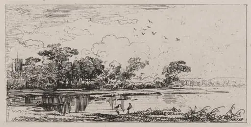 Lowland Marsh with Water Birds, by Caspar Johann Nepomuk Scheuren