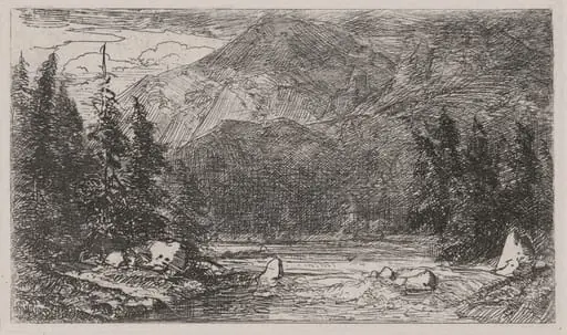 Mountain Stream with Rapids, by Caspar Johann Nepomuk Scheuren