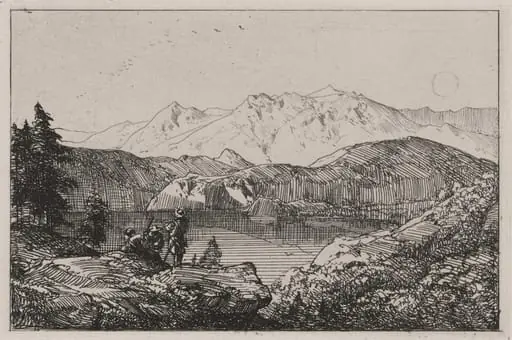 Mountain View with Lake, by Caspar Johann Nepomuk Scheuren