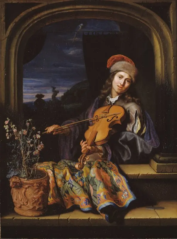 A Violin Player, by Caspar Netscher