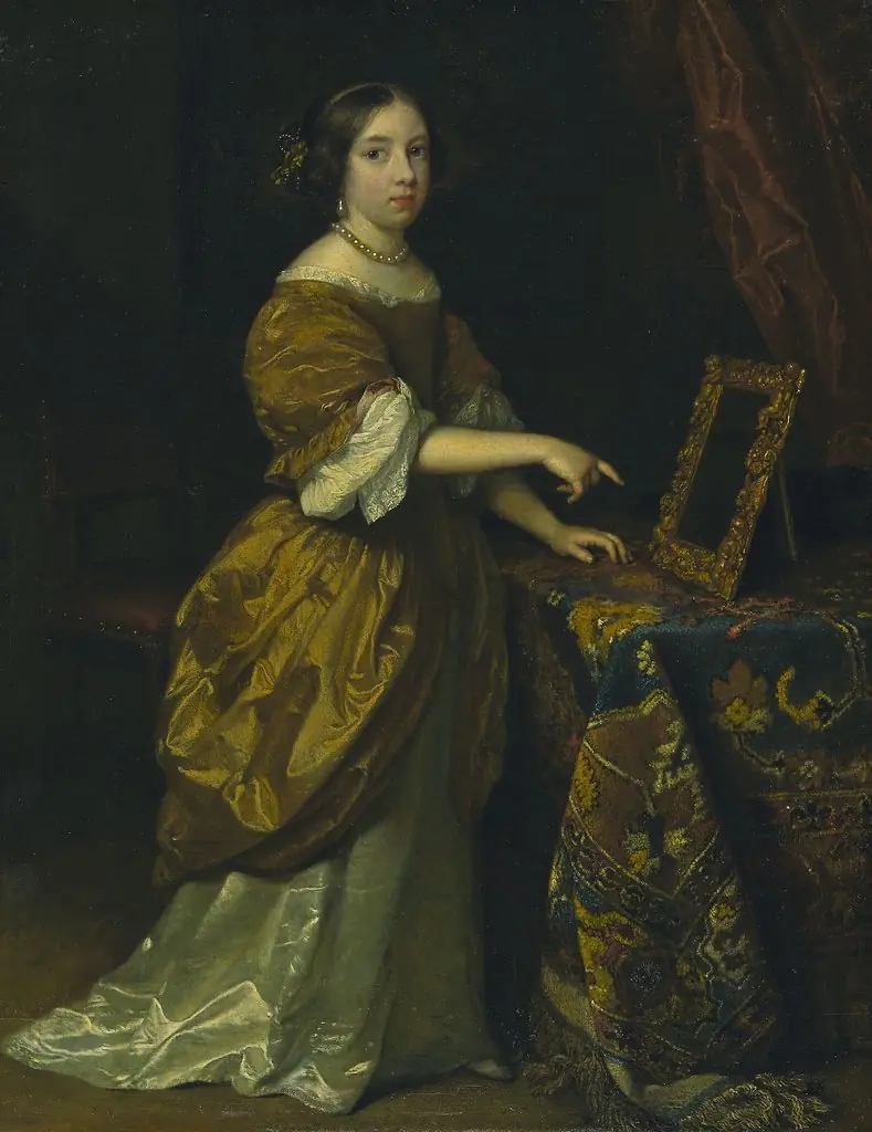 Girl Standing before a Mirror, by Caspar Netscher