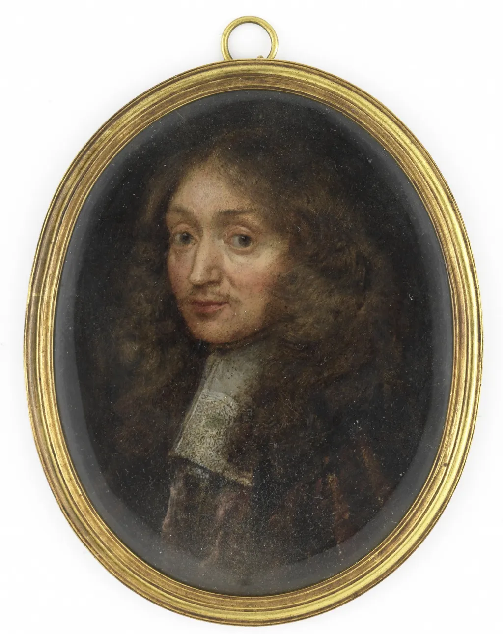 Miniature portrait of an unknown man, by Caspar Netscher, oil, 1667