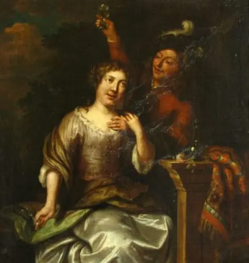 Pereche tânără, by Caspar Netscher