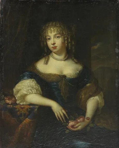 Portrait of a woman, by Caspar Netscher, oil, 1650