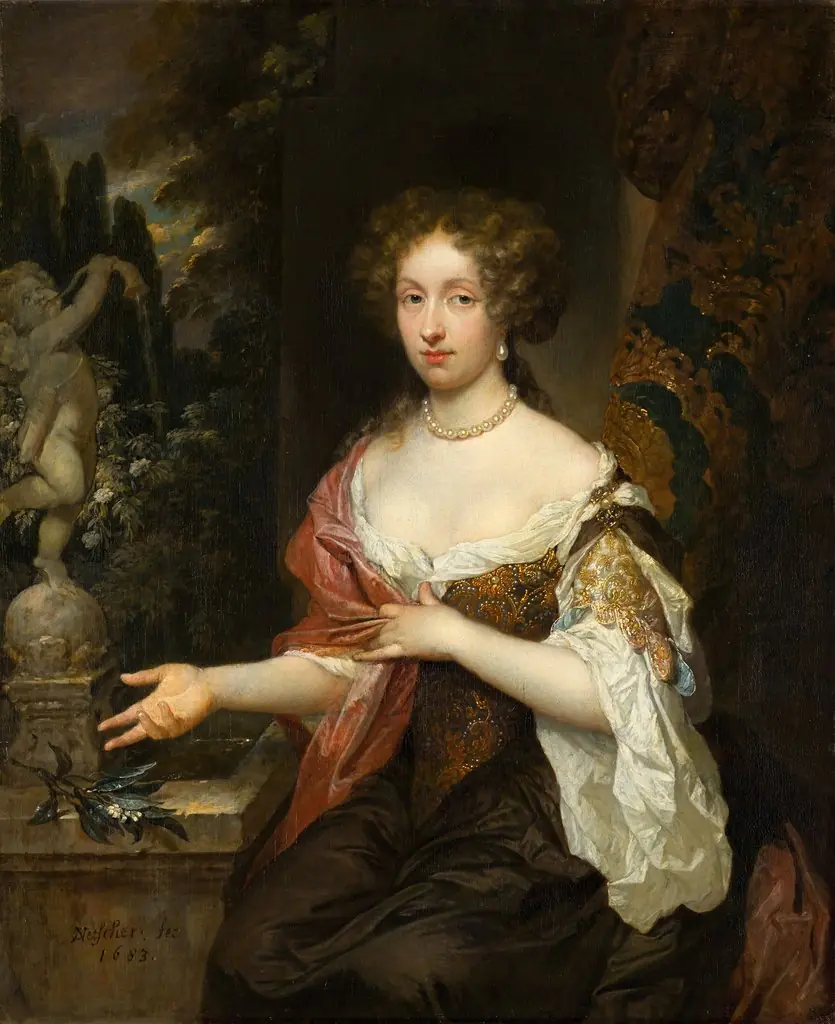 Portrait of Maria Timmers (1658-1753), by Caspar Netscher