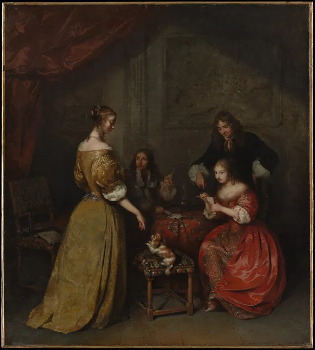 The Card Party — Caspar Netscher
