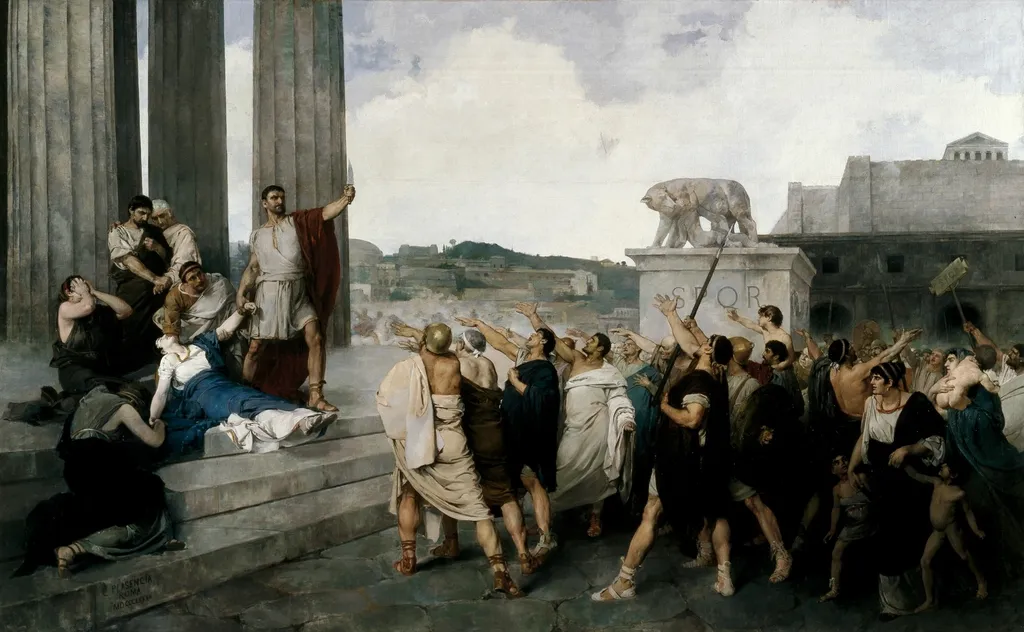 Origen de la República Romana (año 598 antes de la era cristiana), by Casto Plasencia, oil, 1889
