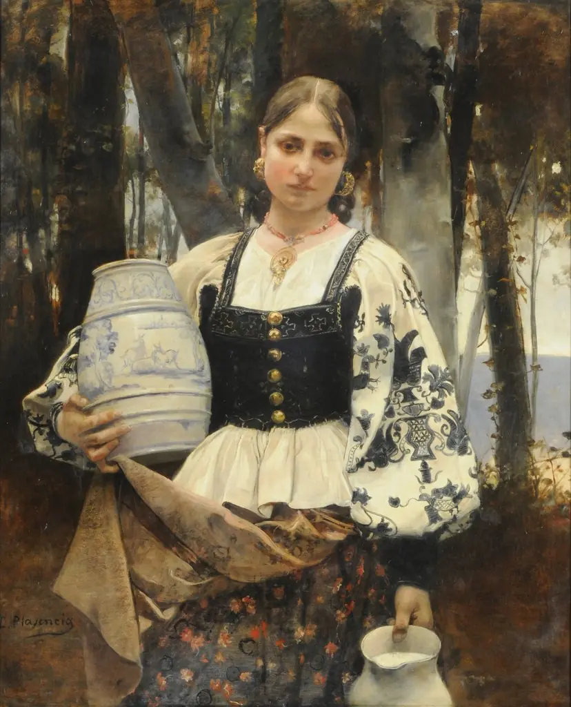 The milkmaid, by Casto Plasencia