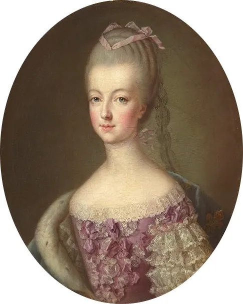 María Antonieta de Austria, Delfina de Francia, ca. 1770, by Catherine Lusurier, oil, 1773