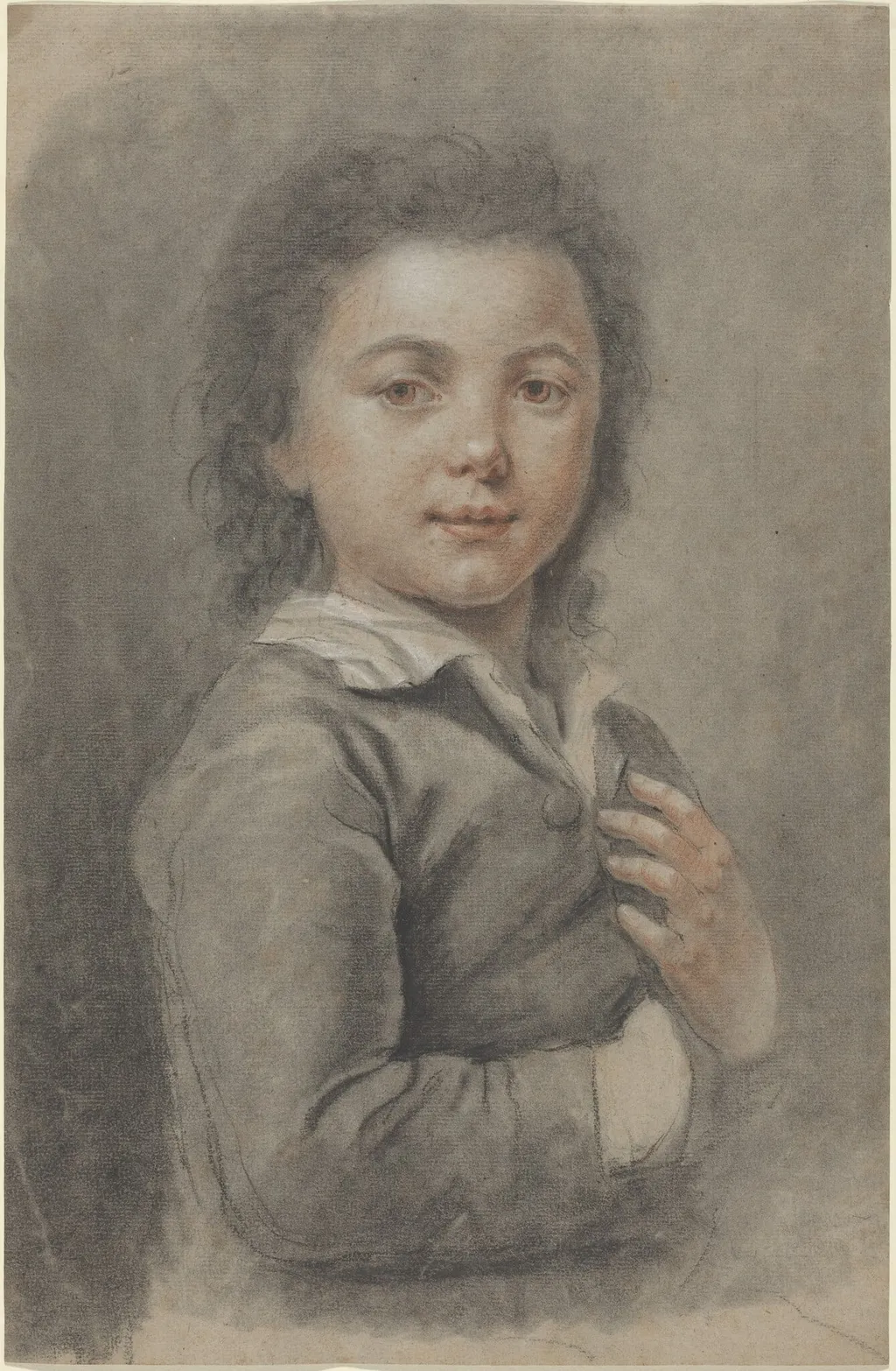 Portrait of a Young Boy, by Catherine Lusurier, chalk, 1767