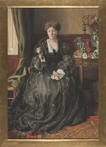 Thinking, Portrait of Emma Madox Brown, by Catherine Madox Brown