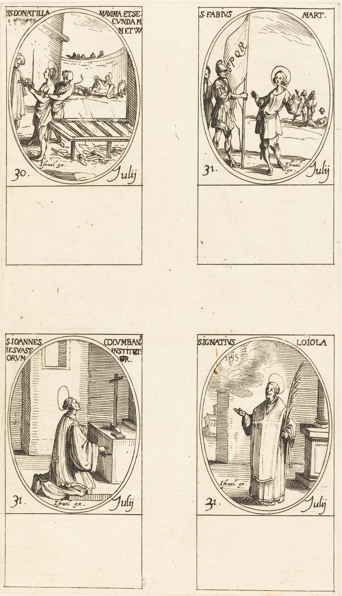 Sts. Donatilla, Maxima & Secunda; St. Fabius; St. John Colombini; St. Ignatius Loyola, detail