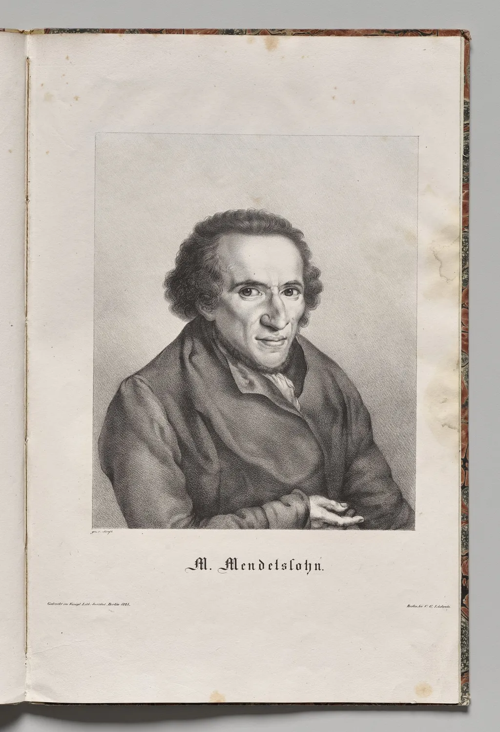 Germany's Famous Authors:  Portrait of Moses Mendelssohn, by Gustav Karl Friedrich Lüderitz, 1824