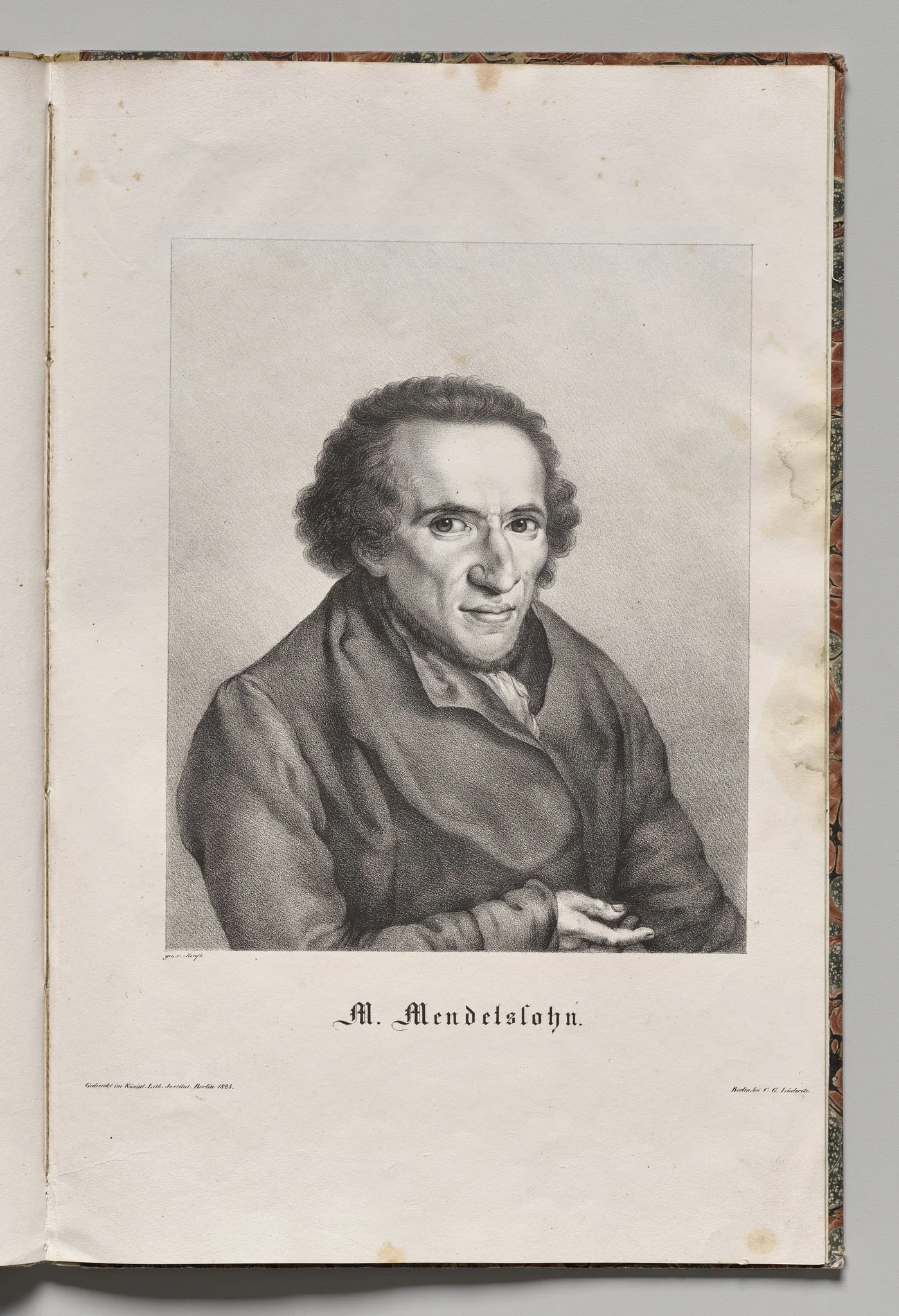 Germany's Famous Authors: Portrait of Moses Mendelssohn, detail