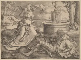 Pyramus and Thisbe, by Lucas van Leyden, ink, 1514