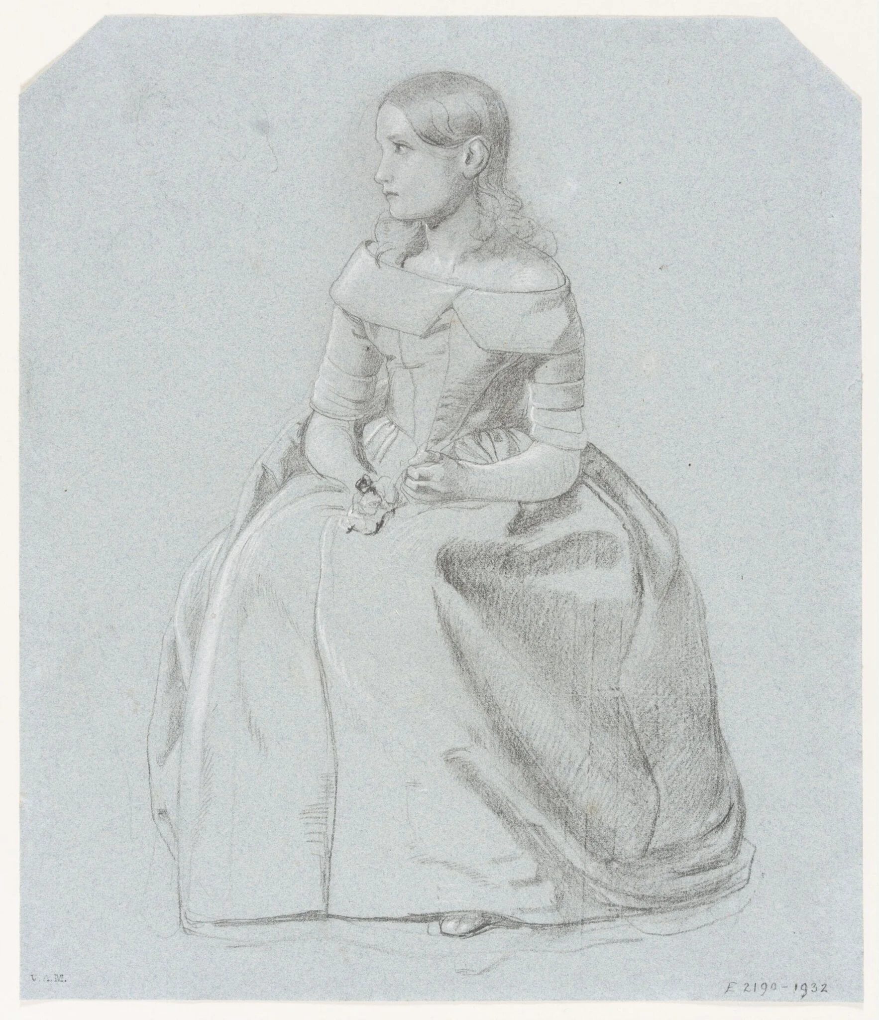 Study of a young woman seated, detail