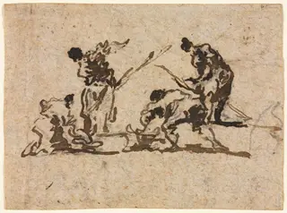 Farmers and Fisherman Working, by Francesco Guardi, 1750