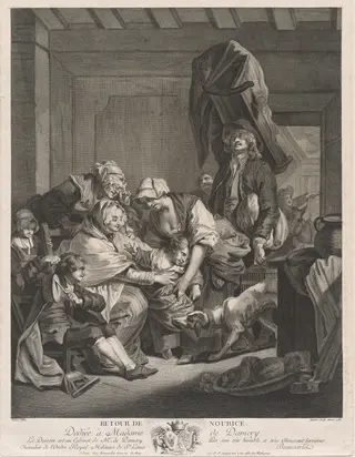 Retour de Nour(r)ice (Return from the Wet Nurse), by François Hubert, ink, 1767