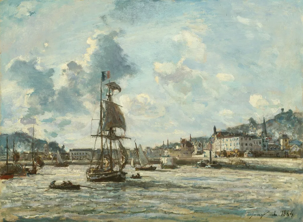 Entrance to the Port of Honfleur, by Johan Jongkind, oil, 1863
