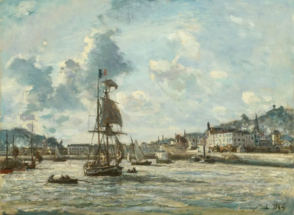 Entrance to the Port of Honfleur, by Johan Jongkind, oil, 1863