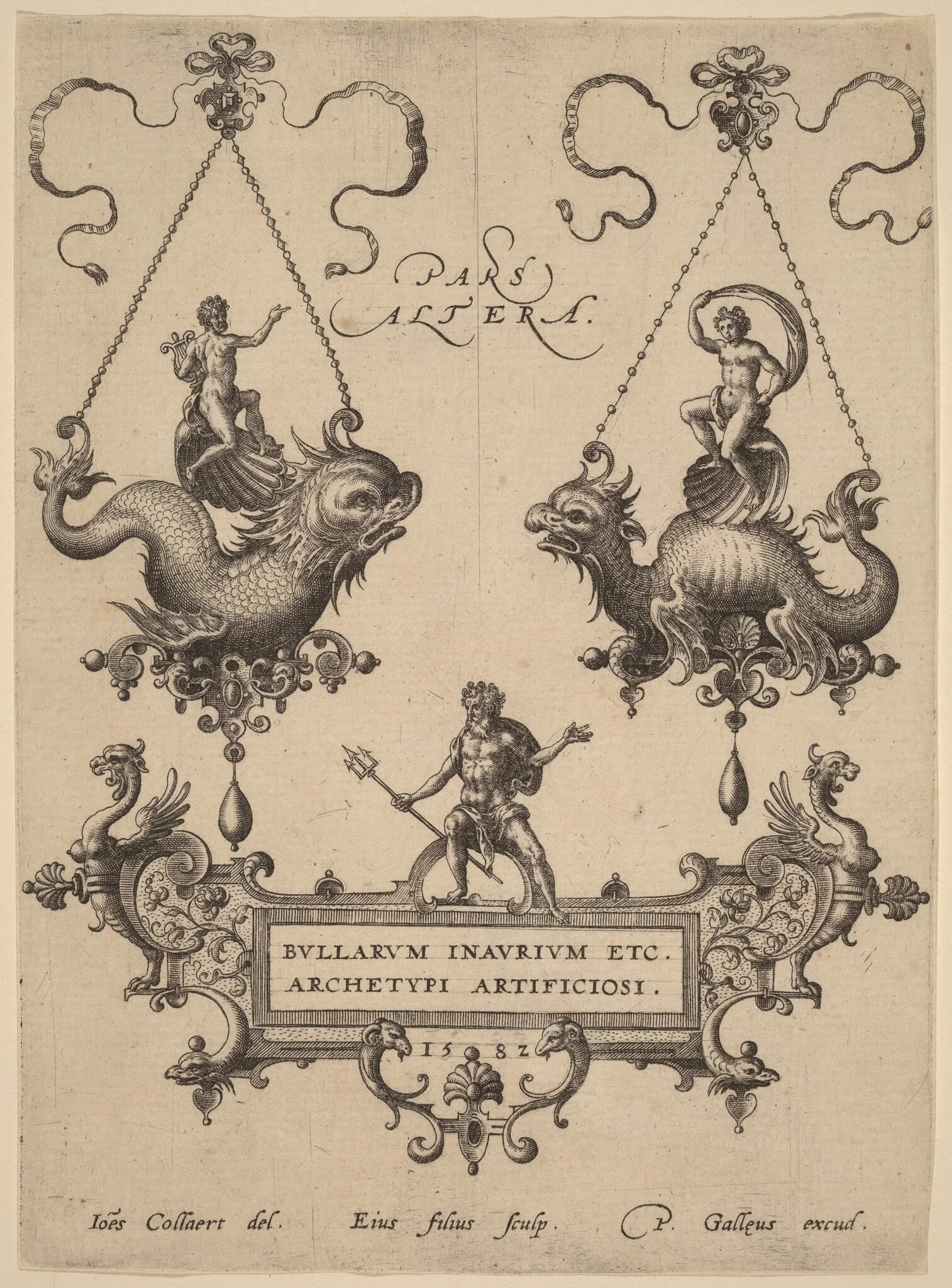 Title Plate with Designs for Pendants, detail