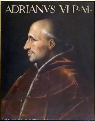 Portrait of Pope Adrian VI, by Cristofano dell'Altissimo, oil, 1562