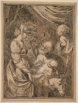 The Flight into Egypt, by Benjamin West, ink, 1800