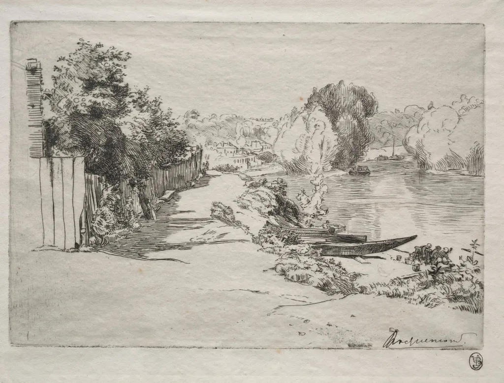The Seine at Bas-Meudon, by Félix Bracquemond, 1868