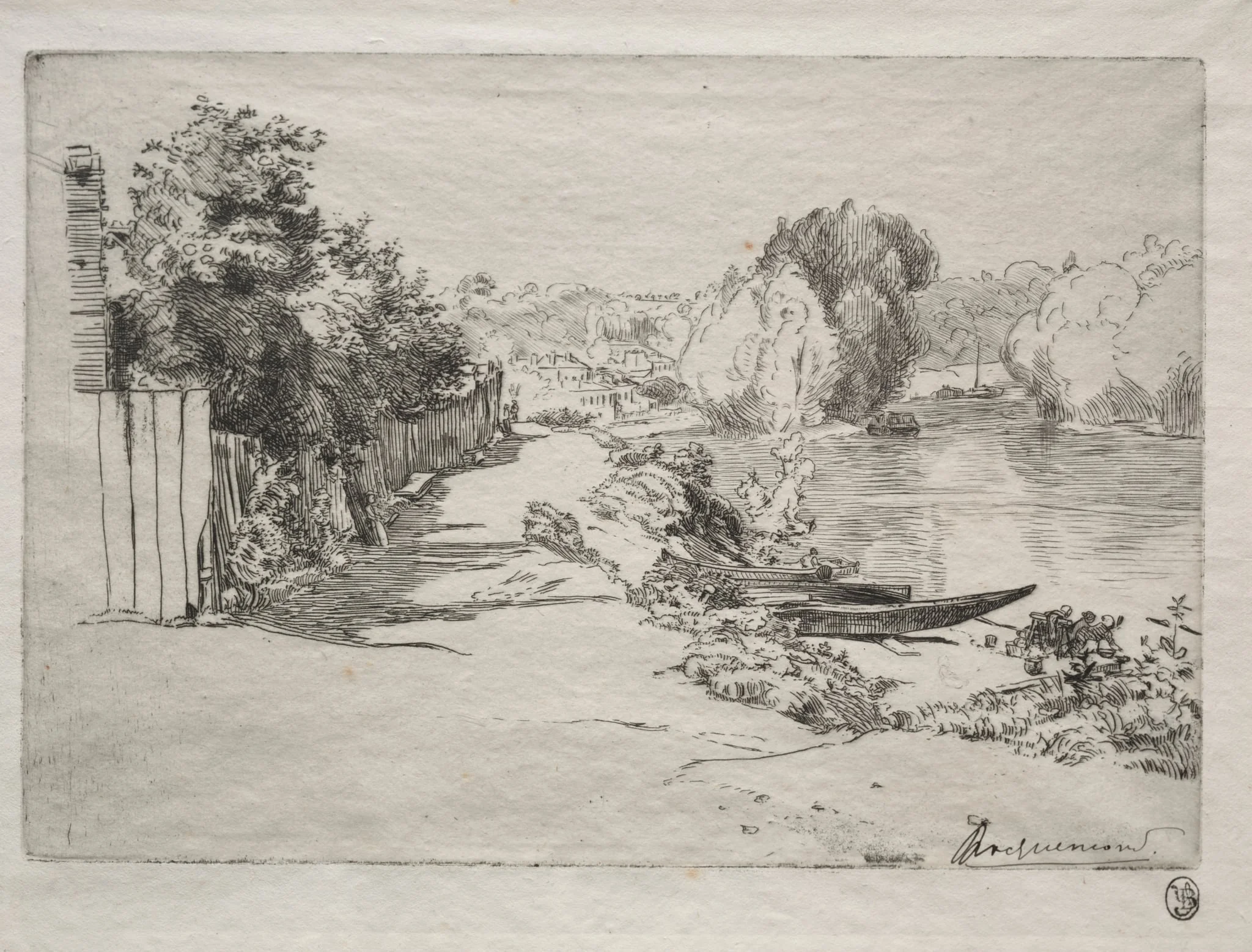 The Seine at Bas-Meudon, detail