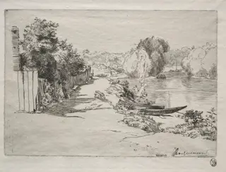 The Seine at Bas-Meudon, by Félix Bracquemond, 1868