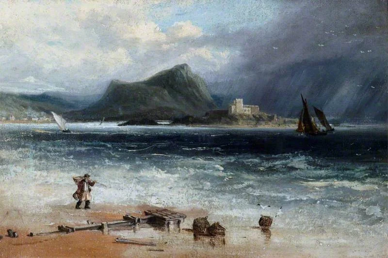 Coast Scene with a Shrimper, detail