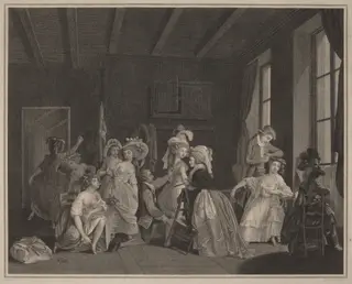 The Preparations for the Ballet, by Salvatore Tresca, ink, 1782