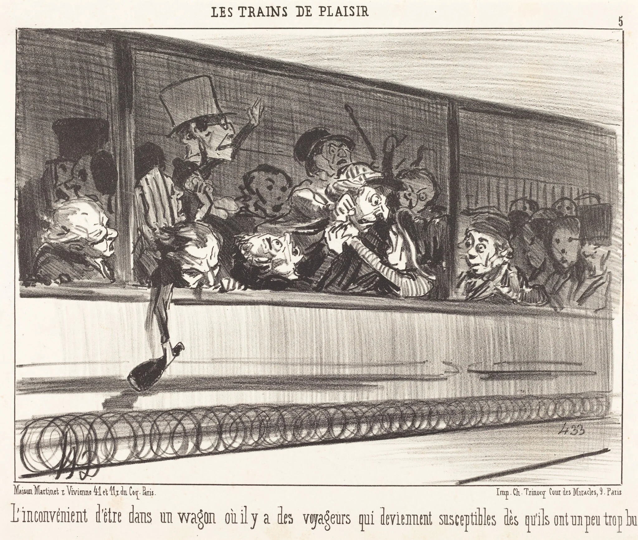 L'Inconvénient d'être dans un wagon..., detail