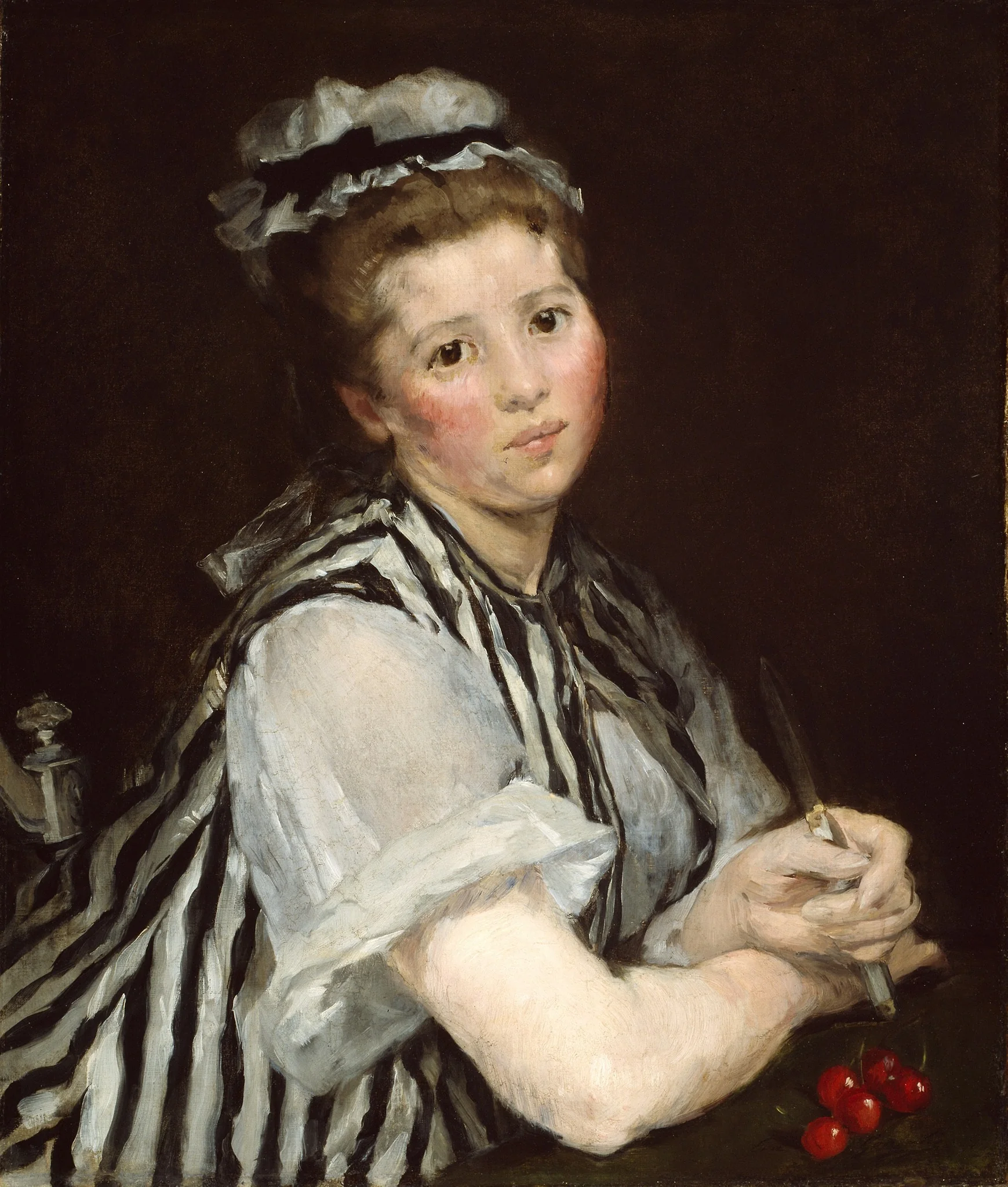 Girl with Cherries, detail
