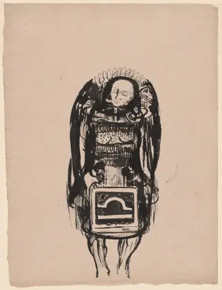 The Devil (Le Diable), by Odilon Redon, ink, 1898