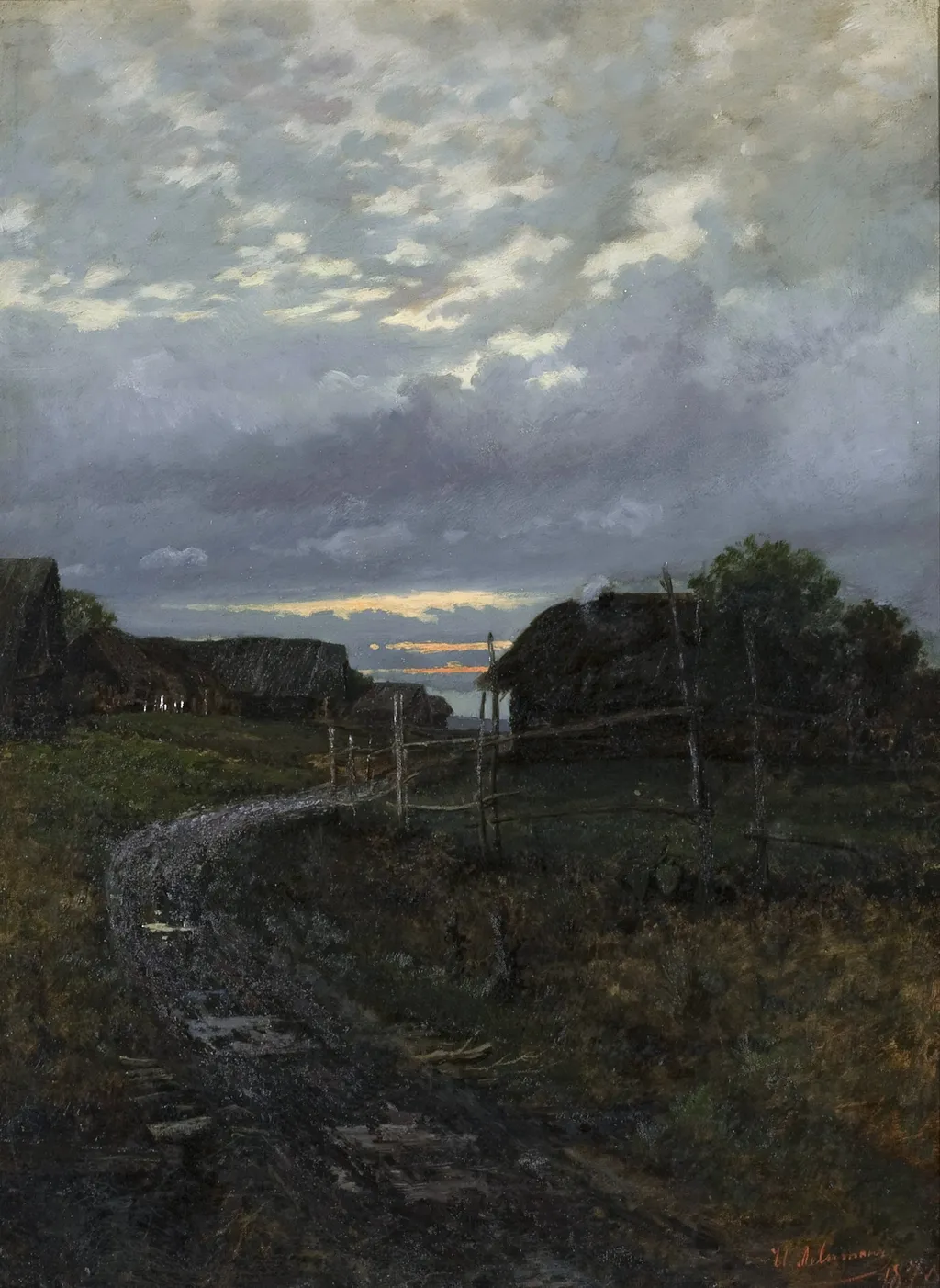 Вечер, by Isaac Levitan, oil, 1889