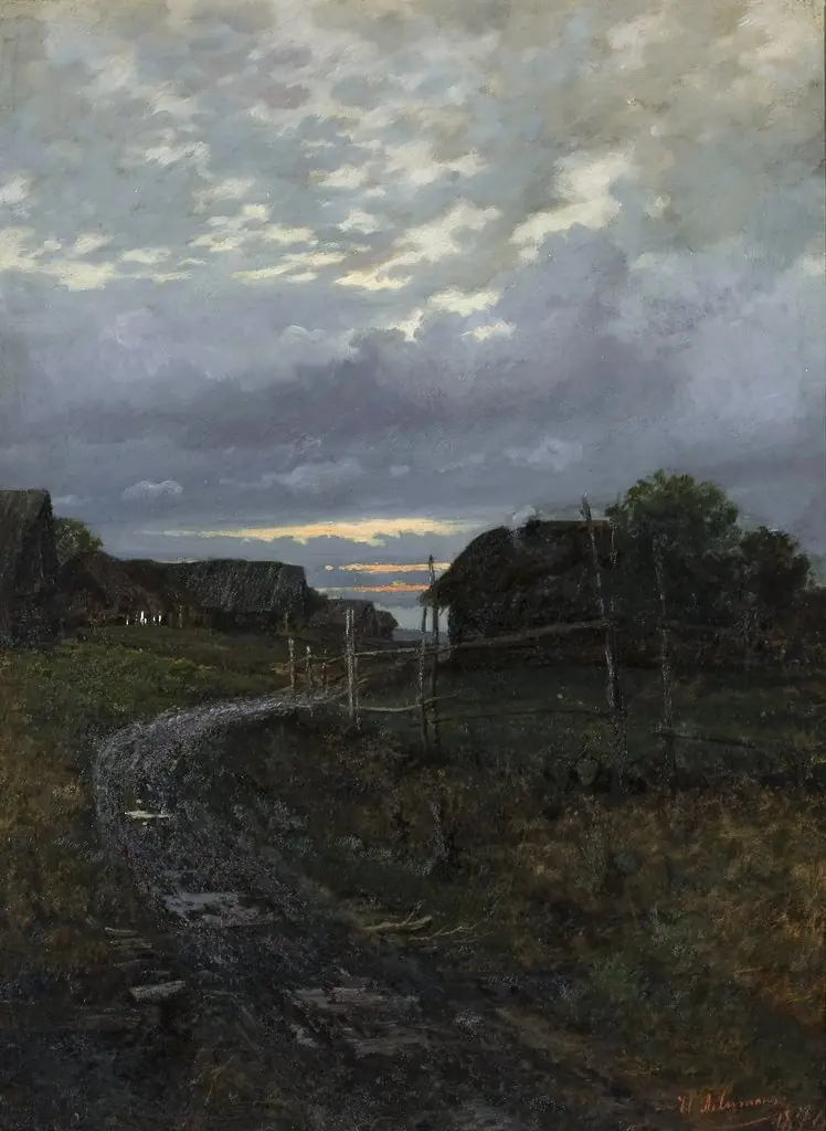 Вечер, by Isaac Levitan, oil, 1889