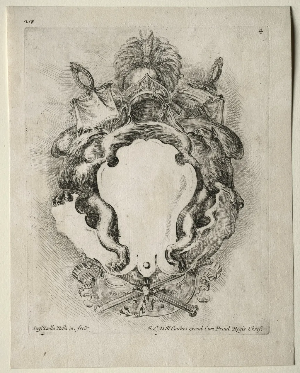 Collection of Various Caprices and New Designs of Cartouches and Ornaments:  No. 4, by Stefano Della Bella, 1646