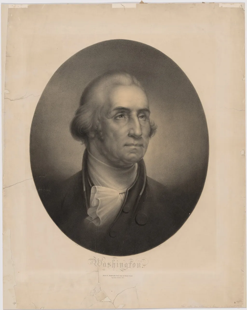 Washington, by Rembrandt Peale, ink, 1856