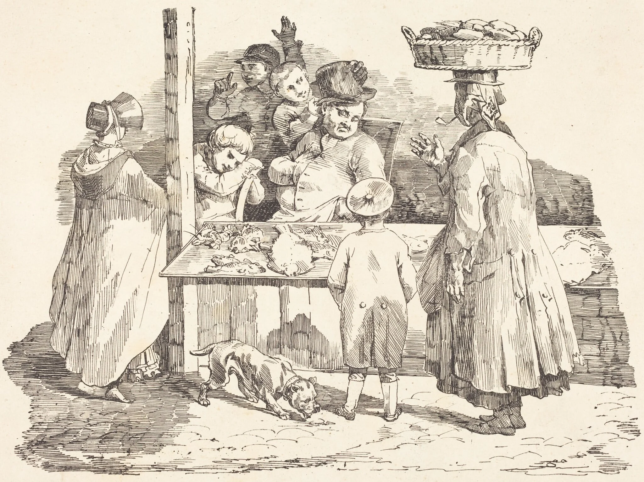 The Dozing Fishmonger (Le marchand de poissons endormie), detail